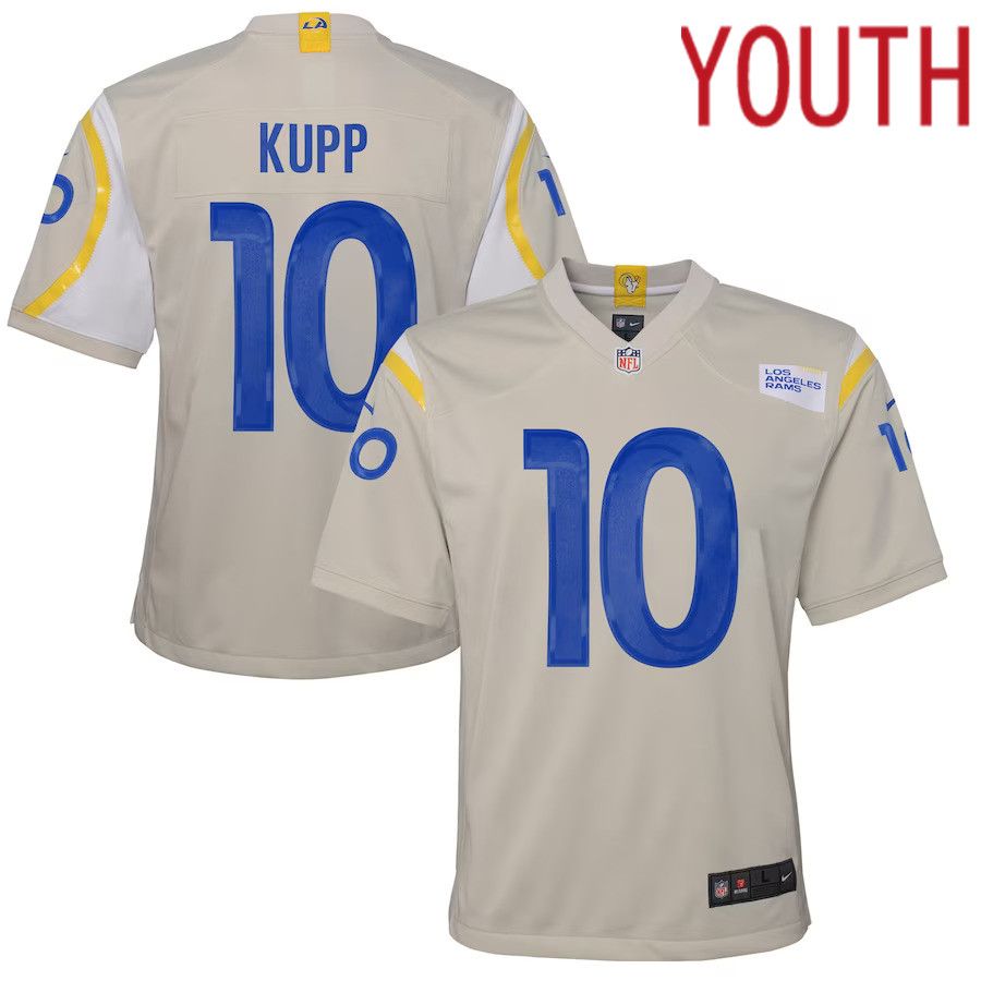 Youth Los Angeles Rams 10 Cooper Kupp Nike Bone Game NFL Jersey